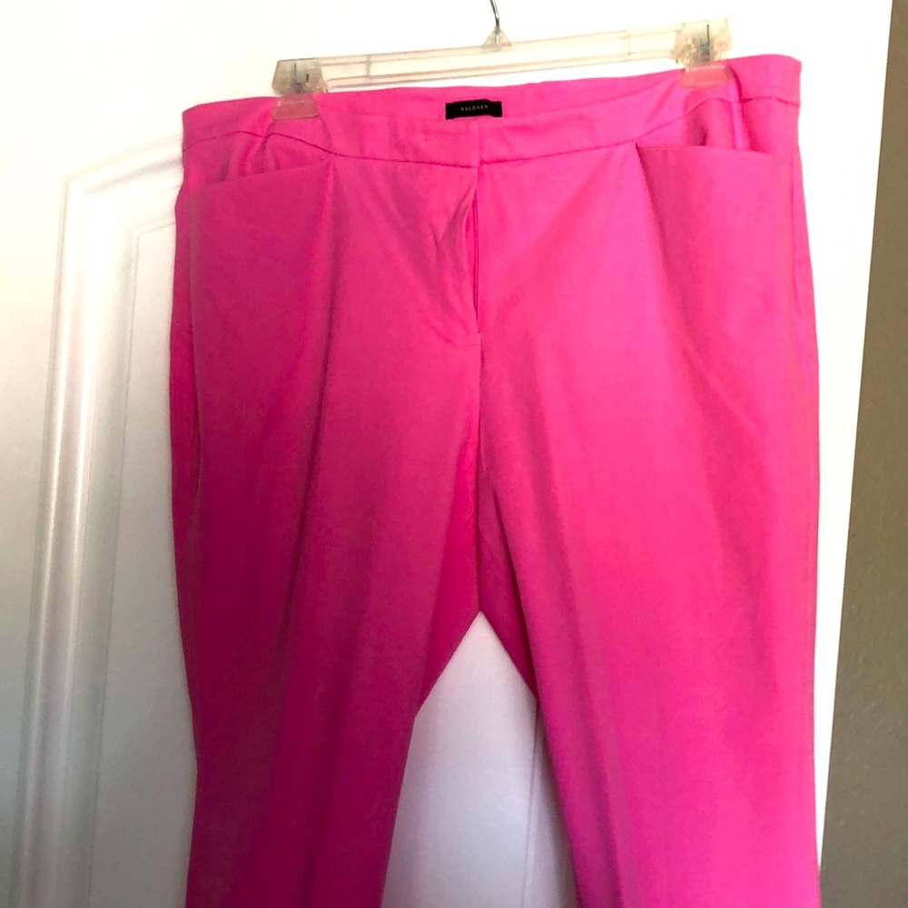 Pink for pocket wrinkle free slacks straight leg stretchy fabric Never worn